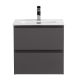 База под раковину BelBagno подвесная с фрезерованными ручк. по всей дл. фасада с 2 выкатн. ящ., 500x395x500,39-500/390-2C-SO-GSO темно-серый матовый