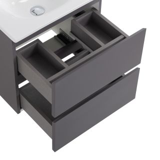 База под раковину BelBagno подвесная с фрезерованными ручк. по всей дл. фасада с 2 выкатн. ящ., 500x395x500,39-500/390-2C-SO-GSO темно-серый матовый