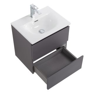 База под раковину BelBagno подвесная с фрезерованными ручк. по всей дл. фасада с 2 выкатн. ящ., 500x395x500,39-500/390-2C-SO-GSO темно-серый матовый