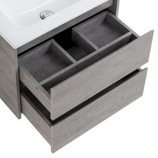 База под раковину BelBagno напольная с фрезерованными ручками по всей длине фасада с двумя выкатными ящиками, Rovere Tabacco, 605х390x840, KRAFT39-600 табачный дуб