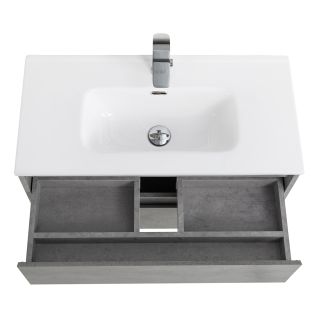 База под раковину BelBagno подвесная с двумя выкатными ящиками, Cemento Grigio, 800х390x500, KRAFT 39-800/390-2C-SO-CG цемент серый