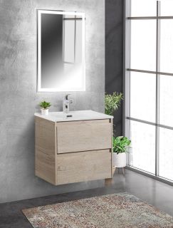 База под раковину BelBagno подвесная с двумя выкатными ящиками, Rovere Galifax Bianco, 500x460x500, KRAFT-500-2C-SO-RGB дуб светлый