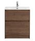 База под раковину BelBagno напольная с фрезерованными ручками по всей длине фасада с двумя выкатными ящиками, Rovere Tabacco, 600x460x840, KRAFT-600-2C-P табачный дуб