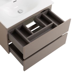 База под раковину BelBagno подвесная с фрезерованными ручками по всей длине фасада с двумя выкатн. ящ. 700x455x500, KRAFT-700-2C-SO-CO бежевый матовый