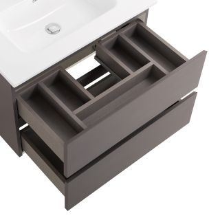 База под раковину BelBagno подвесная с фрезерованными ручками по всей длине фасада с двумя выкатн. ящ., 700x455x500,KRAFT-700-2C-SO-GSO темно-серый матовый