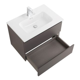 База под раковину BelBagno подвесная с фрезерованными ручками по всей длине фасада с двумя выкатн. ящ., 700x455x500,KRAFT-700-2C-SO-GSO темно-серый матовый