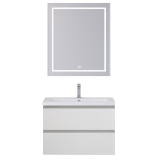 База под раковину BelBagno подвесная с фрезерованными ручками по всей длине фасада с двумя выкатн. ящ., Bianco Opaco, 750x455x500, KRAFT-750-2C-SO-BO белый матовый