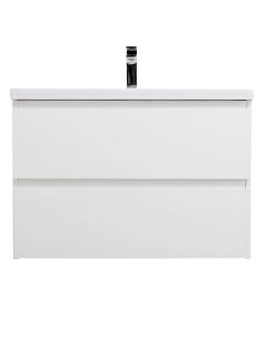 База под раковину BelBagno подвесная с фрезерованными ручками по всей длине фасада с двумя выкатн. ящ., Bianco Opaco, 750x455x500, KRAFT-750-2C-SO-BO белый матовый