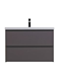 База под раковину BelBagno подвесная с фрезерованными ручками по всей длине фасада с двумя выкатн. ящ. 750x455x500,KRAFT-750-2C-SO-GSO темно-серый матовый