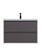 База под раковину BelBagno подвесная с фрезерованными ручками по всей длине фасада с двумя выкатн. ящ. 750x455x500,KRAFT-750-2C-SO-GSO темно-серый матовый