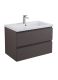 База под раковину BelBagno подвесная с фрезерованными ручками по всей длине фасада с двумя выкатн. ящ. 750x455x500,KRAFT-750-2C-SO-GSO темно-серый матовый