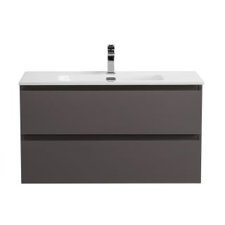 База под раковину BelBagno подвесная с фрезерованными ручками по всей длине фасада с двумя выкатн. ящ.,800x455x500,KRAFT-800-2C-SO-GSO темно-серый матовый