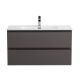 База под раковину BelBagno подвесная с фрезерованными ручками по всей длине фасада с двумя выкатн. ящ.,800x455x500,KRAFT-800-2C-SO-GSO темно-серый матовый