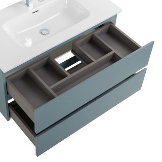 База под раковину BelBagno подвесная с фрезерованными ручками по всей длине фасада с двумя выкат. ящ., 900x455x500, KRAFT-900-2C-SO-AO голубой матовый
