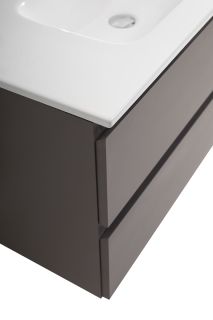 База под раковину BelBagno подвесная с фрезерованными ручками по всей длине фасада с двумя выкатн. ящ.,900x455x500, KRAFT-900-2C-SO-GSO темно-серый матовый