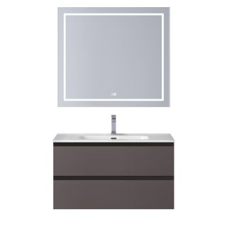 База под раковину BelBagno подвесная с фрезерованными ручками по всей длине фасада с двумя выкатн. ящ.,900x455x500, KRAFT-900-2C-SO-GSO темно-серый матовый