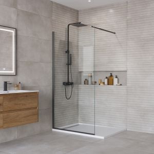 Душевая перегородка BelBagno KRAFT-L-1-100-C-NERO черный