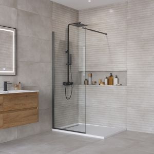 Душевая перегородка BelBagno KRAFT-L-1-70-C-NERO черный