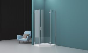 Душевой уголок BelBagno KRAFT-P-1-100-C-Cr-R хром