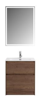 База под раковину BelBagno напольная с фрезерованными ручками по всей длине фасада с двумя выкатными ящиками, Rovere Tabacco, 605х390x840, KRAFT39-600 табачный дуб