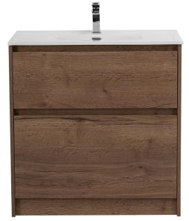 База под раковину BelBagno напольная с фрезерованными ручками по всей длине фасада с двумя выкатными ящиками, Rovere Tabacco, 705х390x840, KRAFT39-700  табачный дуб