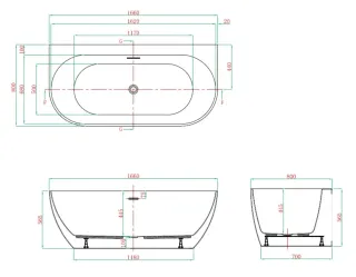 Акриловая ванна VagnerPlast Vera KRBV166VER9X-64 166x80см белый Акриловая ванна VagnerPlast Vera KRBV166VER9X-64 166x80см белый