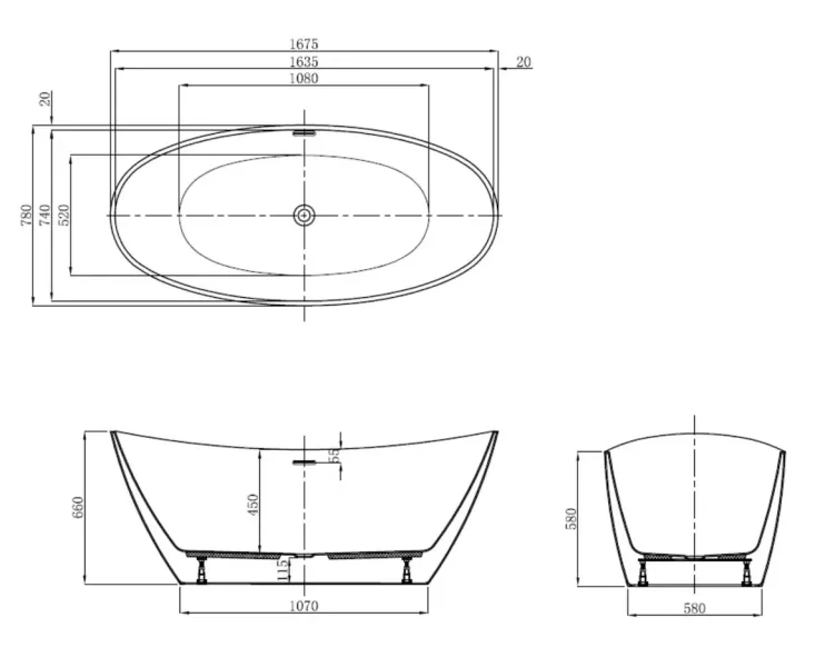 Акриловая ванна VagnerPlast Lorna KRBV167LOR7X-64 167x79см белый