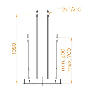 Верхний многофункциональный душ RGW SP-74 21140274-01 60 см хром