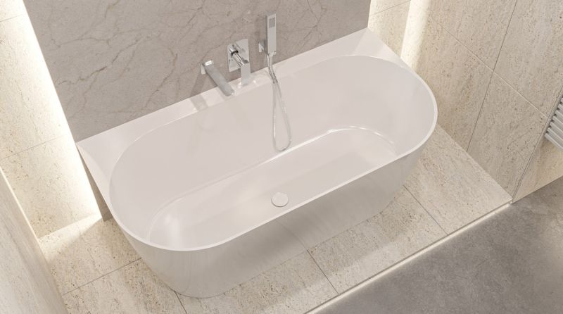 Ванна из искусственного камня Whitecross Pearl B 0215.155078.100 155x78см белый глянец