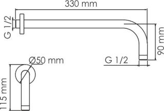 Кронштейн для верхнего душа Wasserkraft Mindel A146