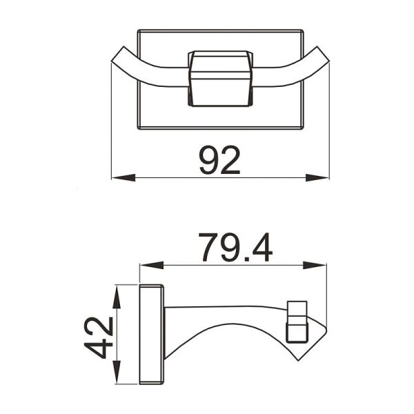 Крючок двойной Gappo G0705-23 золото