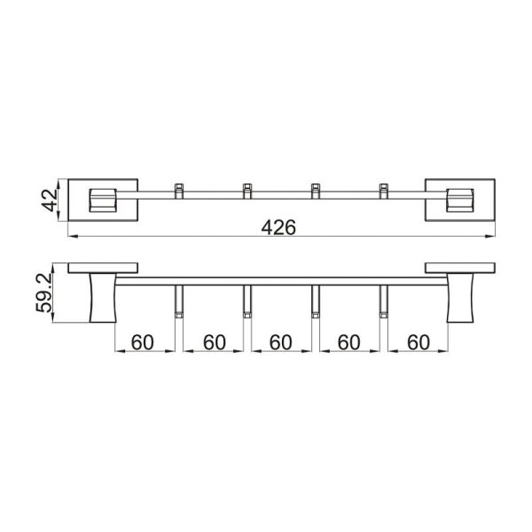 Планка с четырьмя крючками Gappo G0716-43 золото