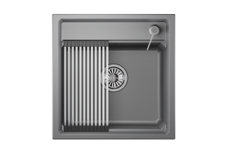 Мойка кухонная Granula Kitchen Space 5002, АЛЮМИНИУМ Мойка кухонная Granula Kitchen Space 5002, АЛЮМИНИУМ