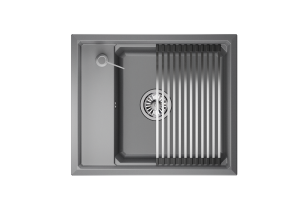 Мойка кухонная Granula Kitchen Space 6004, АЛЮМИНИУМ