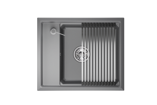 Мойка кухонная Granula Kitchen Space 6004, АЛЮМИНИУМ Мойка кухонная Granula Kitchen Space 6004, АЛЮМИНИУМ