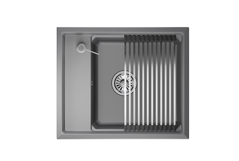 Мойка кухонная Granula Kitchen Space 6004, АЛЮМИНИУМ