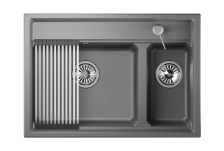 Мойка кухонная Granula Kitchen Space 7302, АЛЮМИНИУМ Мойка кухонная Granula Kitchen Space 7302, АЛЮМИНИУМ