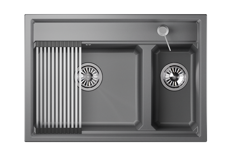 Мойка кухонная Granula Kitchen Space 7302, АЛЮМИНИУМ Мойка кухонная Granula Kitchen Space 7302, АЛЮМИНИУМ