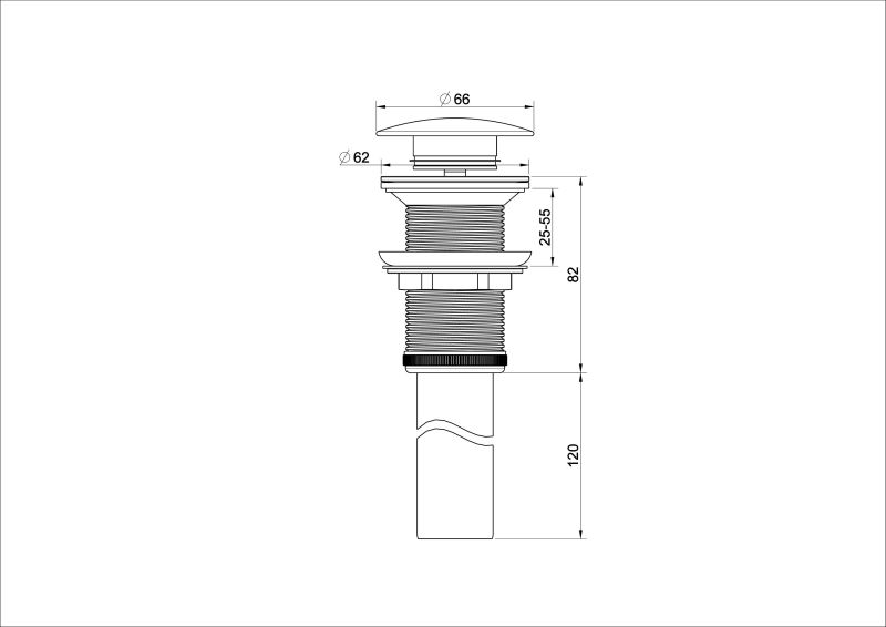 Донный клапан для раковины Wonzon & Woghand WW-88SS04-MB чёрный матовый Донный клапан для раковины Wonzon & Woghand WW-88SS04-MB чёрный матовый