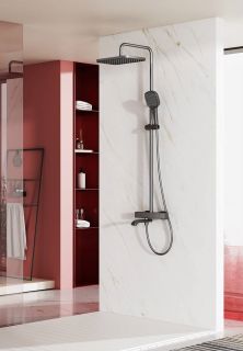 Душевая стойка Raglo R22.26.09 с термостатом графит Душевая стойка Raglo R22.26.09 с термостатом графит