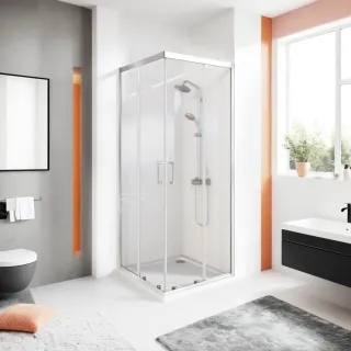 Душевое ограждение Good Door Cube CR-100-C-CH КУ00006 100*100 профиль хром стекло прозрачное