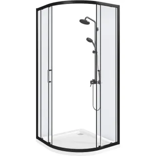 Душевое ограждение Good Door Cube R-80-C-B КУ00016 80*80 профиль черный матовый стекло прозрачное