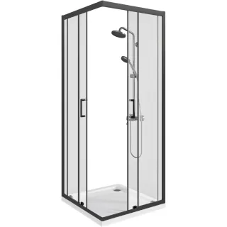 Душевое ограждение Good Door Cube CR-100-C-B КУ00021 100*100 профиль черный матовый стекло прозрачное