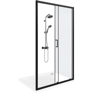 Душевое ограждение Good Door Cube WTW-110-C-B КУ00026 110 профиль черный матовый стекло прозрачное