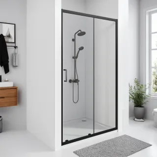 Душевое ограждение Good Door Cube WTW-130-C-B КУ00028 130 профиль черный матовый стекло прозрачное