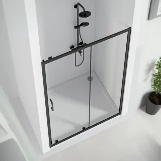 Душевое ограждение Good Door Cube WTW-130-C-B КУ00028 130 профиль черный матовый стекло прозрачное