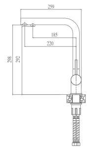Смеситель для кухни Haiba HB70304-1 сталь