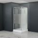 Душевая кабина RGW AN-207 411320799-913 90x90 см профиль сатин брашированный стекло прозрачное с матовой полосой