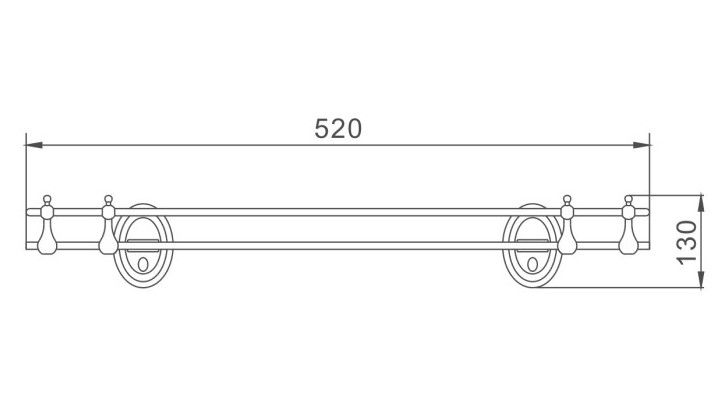 Полка стеклянная Haiba HB1507 хром