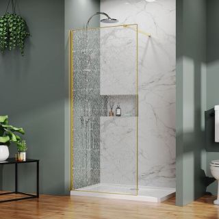 Душевая перегородка Azario Walk-in AZ-275-120-BGL-CBR 120 см профиль брашированное золото битое стекло